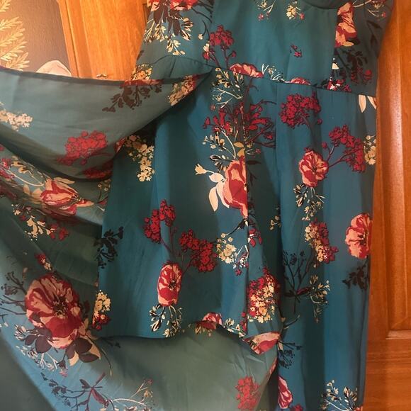 Band of Gypsies Teal Floral Jumpsuit - Picture 3 of 3